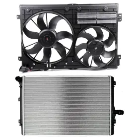 12706419 Autosuperstar Fit For 2006-2008 10-13 Audi A3 1968cc 120cu. Inch L4 Cooling Fan And Radiator Kit