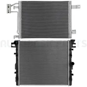 13851160 Basic-autoparts Aluminum Radiator And Ac Condenser Cooling Kit For 2007-2011 Jeep Wrangler 3.8l 13851160 Basic-autoparts Aluminum Radiator And Ac Condenser Cooling Kit For 2007-2011 Jeep Wrangler 3.8l