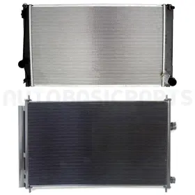 13851480 Basic-autoparts Aluminum Radiator And Ac Condenser Cooling Kit For 2006-2011 2012 Toyota Rav4 3.5l