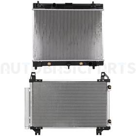 Basic-autoparts 13853268 For 2007-2015 Toyota Yaris Aluminum Radiator And Ac Condenser Cooling Kit