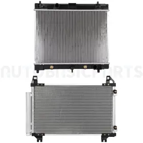 13853268 Basic-autoparts For 2007-2015 Toyota Yaris Aluminum Radiator And Ac Condenser Cooling Kit