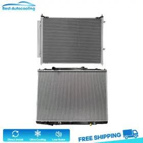 Best820663s01 Beat-auto-cooling Aluminum Radiator And A/c Condenser For 2009 2010 2011-2013 Honda Ridgeline 3.5l
