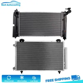 Auto83777401sing Best-auto-cooling Aluminum Radiator And A/c Condenser For 2005-2008 Toyota Corolla Matrix 1.8l L4