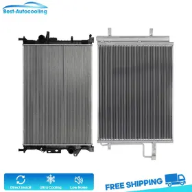 Auto84810401scooling Best-auto-cooling Aluminum Radiator And A/c Condenser For 2014 2015 2016 17-2019 Ford Escape 2.5l