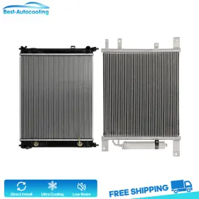 Auto84813501scooling Best-auto-cooling Aluminum Radiator And A/c Condenser For 2012 2013 2014 15-2019 Nissan Versa 1.6l
