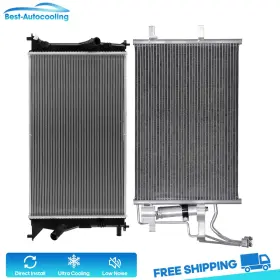Auto84813801scooling Best-auto-cooling Aluminum Radiator And A/c Condenser For 2006 2007 2008 2009-2010 Mazda 5 2.3l L4