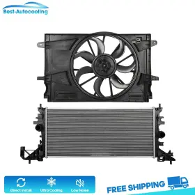 Bestauto84410101scooling Best-auto-cooling Aluminum Radiator And Fan Kit For 2017 2018-2019 Chevrolet Cruze 1.4l L4