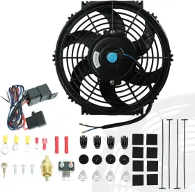 Er17502-10-bk Blackhorse-racing Er17509 10 Inch Universal Slim Fan Push Pull Electric Radiator 12v 80w High