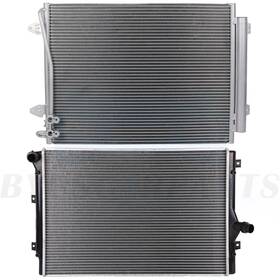 Byuscarparts 10457070 Car Radiator And A/c Condenser Kit Fits 2006 2007 2008 Volkswagen Passat