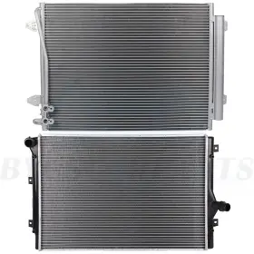 10457070 Byuscarparts Car Radiator And A/c Condenser Kit Fits 2006 2007 2008 Volkswagen Passat