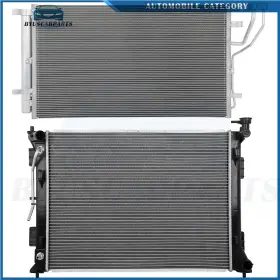 12148019 Byuscarparts For 19-20 Kia Optima Aluminum Construction Radiator And Ac Condenser Cooling Kit