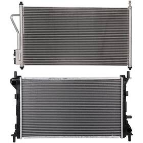 Byuscarparts 12818885 For 2005-2007 Ford Focus Aluminum Radiator And Ac Condenser Cooling Kit
