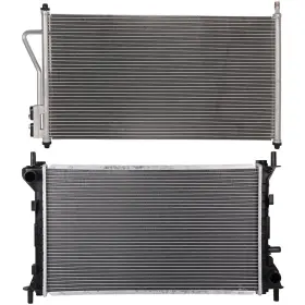 12818885 Byuscarparts For 2005-2007 Ford Focus Aluminum Radiator And Ac Condenser Cooling Kit