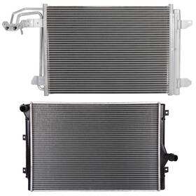 Byuscarparts 12818893 For 2007 2008-2010 Volkswagen Eos Aluminum Radiator And Condenser Cooling Kit
