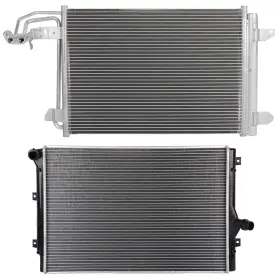 12818893 Byuscarparts For 2007 2008-2010 Volkswagen Eos Aluminum Radiator And Condenser Cooling Kit