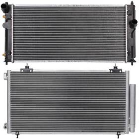 Byuscarparts 12818902 For 2000-2005 Toyota Celica Aluminum Radiator And Ac Condenser Cooling Kit