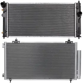 12818902 Byuscarparts For 2000-2005 Toyota Celica Aluminum Radiator And Ac Condenser Cooling Kit