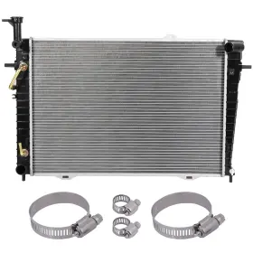12818939 Byuscarparts For 2005-2009 Hyundai Tucson Kia Sportage Radiator With Oil Hose Clamps Kit
