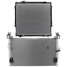 Byuscarparts 12832196 For 98-04 Toyota Tacoma Aluminum Radiator And Ac Condenser Cooling Kit