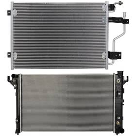 Byuscarparts 12832238 For 1994-1997 Dodge Ram 2500 3500 Aluminum Radiator And Ac Condenser Cooling Kit