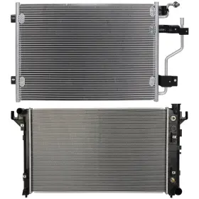 12832238 Byuscarparts For 1994-1997 Dodge Ram 2500 3500 Aluminum Radiator And Ac Condenser Cooling Kit