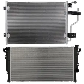 12832241 Byuscarparts For 1994-1997 Dodge Ram 2500 Aluminum Radiator And Ac Condenser Cooling Kit