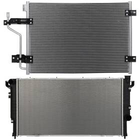 Byuscarparts 12832246 For 1998-2002 Dodge Ram 2500 3500 Aluminum Radiator And Ac Condenser Cooling Kit