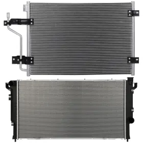 12832246 Byuscarparts For 1998-2002 Dodge Ram 2500 3500 Aluminum Radiator And Ac Condenser Cooling Kit