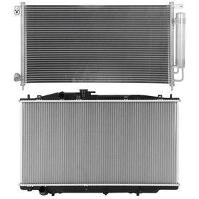 Byuscarparts 12832248 For 2003-2007 Honda Accord Aluminum Radiator And Ac Condenser Cooling Kit