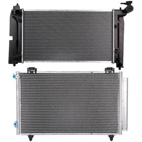 Byuscarparts 12832257 For 2003-2004 Toyota Corolla Matrix Aluminum Radiator And Ac Condenser Cooling Kit