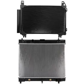 12832259 Byuscarparts For 2007-2015 Toyota Yaris Aluminum Radiator And Ac Condenser Cooling Kit