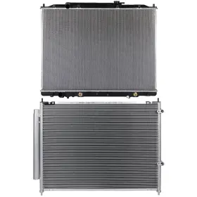 12832329 Byuscarparts For 2009-2014 Honda Ridgeline Aluminum Radiator And Ac Condenser Cooling Kit
