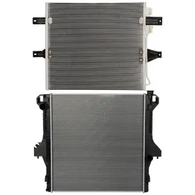 12832342 Byuscarparts For 2003-2007 Dodge Ram 2500 3500 Aluminum Radiator And Ac Condenser Cooling Kit