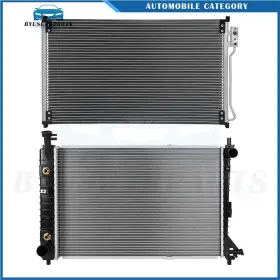 13638946 Byuscarparts For 1998-2003 2004 Ford Mustang Aluminum Radiator And Ac Condenser Cooling Kit