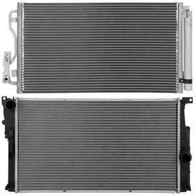 Byuscarparts 13701166 For 2013 2014 2015 Bmw 320i Xdrive Aluminum Radiator And Ac Condenser Cooling Kit