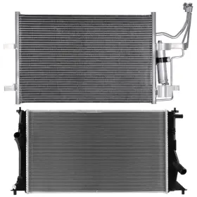 13701185 Byuscarparts For 2006-2010 Mazda 5 2.3l Aluminum Radiator And Ac Condenser Cooling Kit