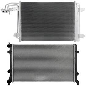 Byuscarparts 13701211 For 11 12 13 2014 Volkswagen Jetta Aluminum Radiator And Ac Condenser Cooling Kit