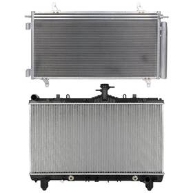 Byuscarparts 13701215 For 2012-2014 2015 Chevrolet Camaro Aluminum Radiator And Ac Condenser Cooling Kit