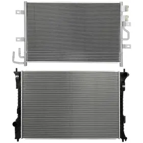 13701245 Byuscarparts For 2013 2014-2017 2018 Ford Flex Aluminum Radiator And Ac Condenser Cooling Kit