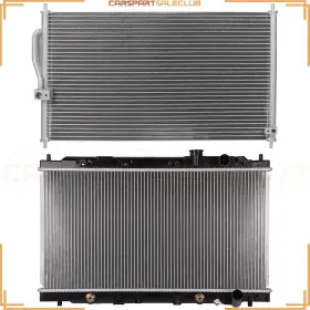 10155516 Carspartsaleclub For 1994-01 Acura Integra 1.8l L4 Aluminum Radiator And Ac Condenser Cooling Kit