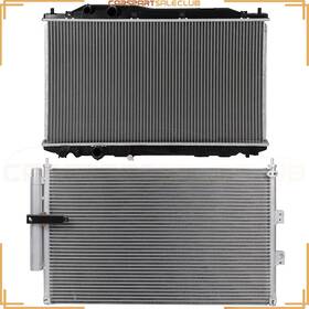 Carspartsaleclub 10155537 Aluminum Radiator&ac Condenser Cooling Kit For 2006-11 Honda Civic/acura Csx L4
