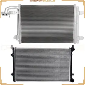 10252166 Carspartsaleclub Aluminum Radiator&ac Condenser Cooling Kit Fits Volkswagen Golf Jetta Rabbit L5