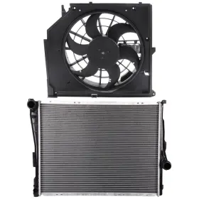 11852571 Cheermotiveup Brand New Cooling Fan And Radiator Kit Fit For 2001-2005 Bmw 320i 325ci 325i 325xi