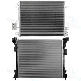 Cheermotiveup 11852743 Aluminum Radiator And A/c Condenser Cooling Kit For 2008-2019 Dodge Grand Caravan
