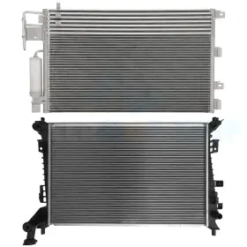 11852744 Cheermotiveup Aluminum Radiator And A/c Air Conditioner Condenser Kit For 2008-2011 Ford Focus