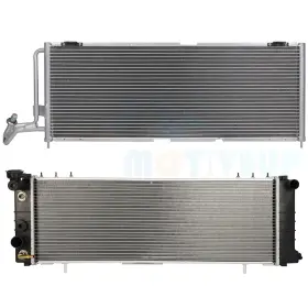 11852813 Cheermotiveup Aluminum Radiator And Ac Air Conditioner Condenser Kit For 1997-2001 Jeep Cherokee