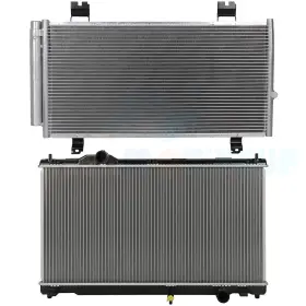 11852850 Cheermotiveup Aluminum A/c Radiator And Ac Condenser Cooling Kit For 2006-2015 Lexus Is250 Is350