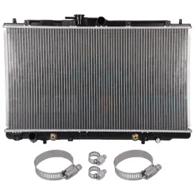11852926 Cheermotiveup Aluminum Radiator With Universal Oil Hose Clamps Kit For Acura Tl Honda Accord