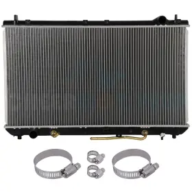 11852954 Cheermotiveup Radiator With Universal Oil Hose Clamps Kit For 1997-2001 Toyota Camry Lexus Es300
