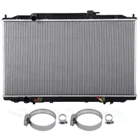 11852985 Cheermotiveup Aluminum Radiator With Universal Oil Hose Clamps Kit For 2005-2010 Honda Odyssey
